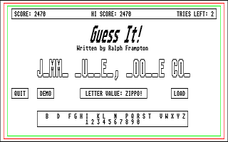 Guess It! atari screenshot